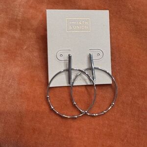 Nordstrom Silver Beaded Hoop Earrings